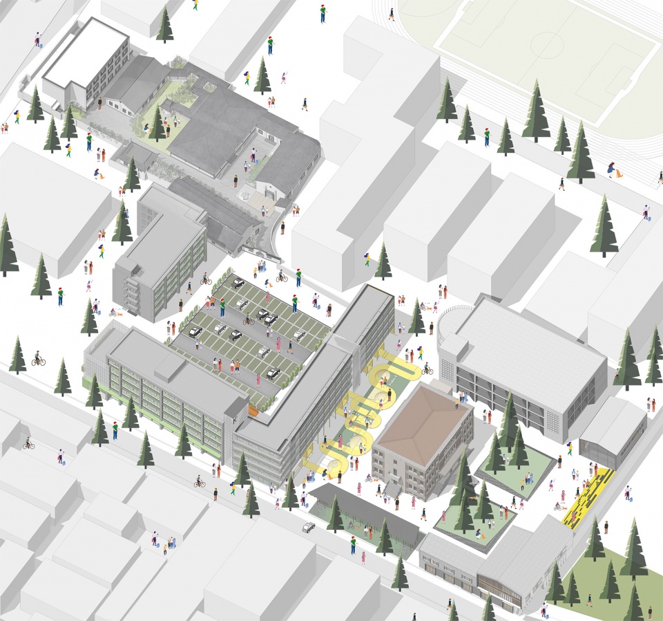golden lion campus lane creative arts and culture park by omer studio