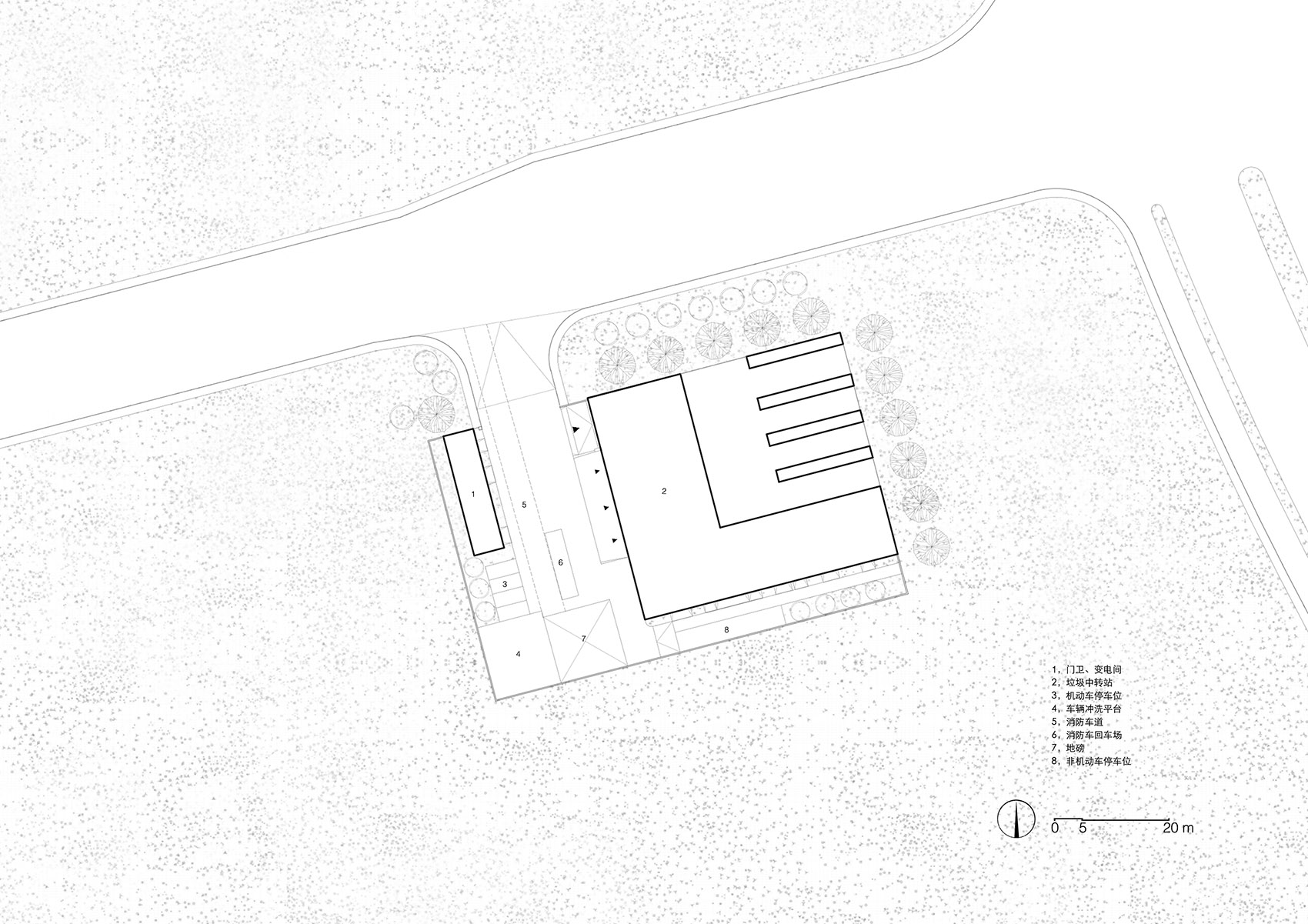 jingjiang binjiang new district garbage transfer station china by hui pan associates