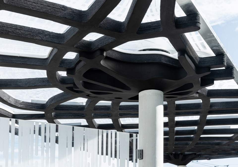 3d printed uhpc tram stop by so concrete