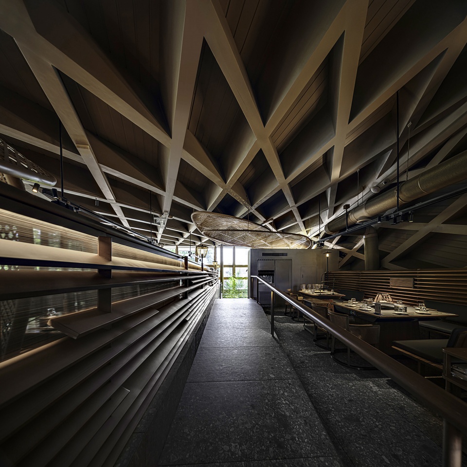 Timber Roofed Restaurant on Jiaozi Avenue China by BEHIVE Architects