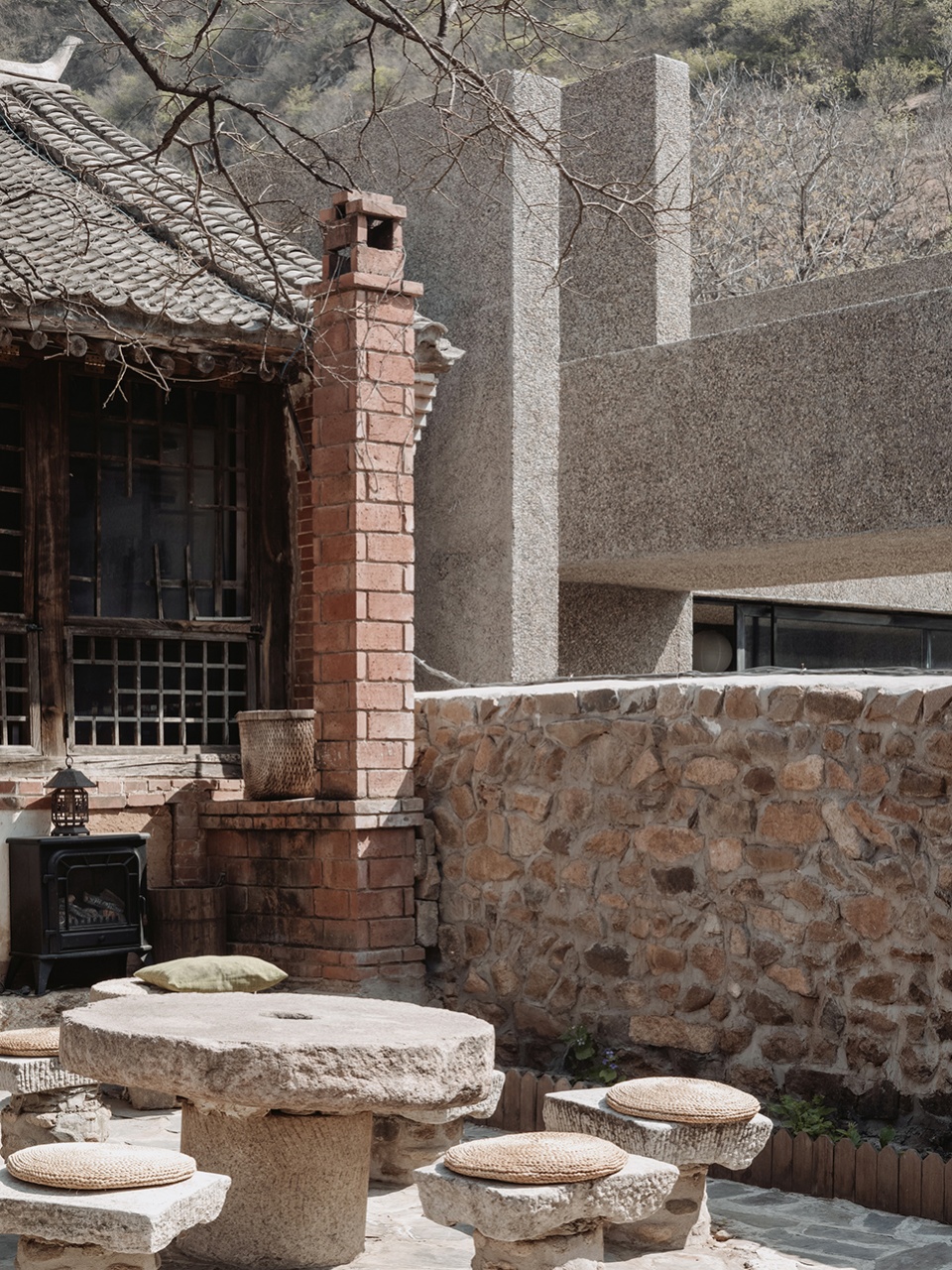 slow courtyard in the hills a bridge under the great wall by nsaaa