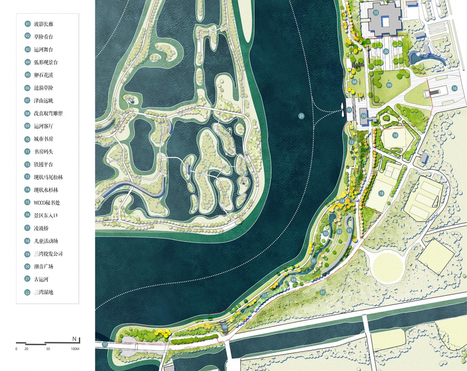 the east bank waterfront space transformation of canal sanwan scenic spot by ged design