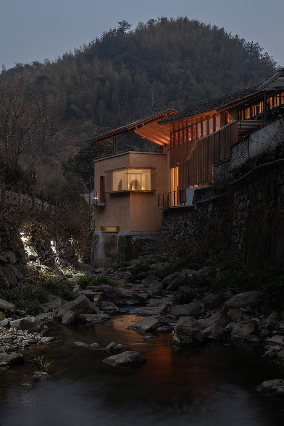 Riverside Restaurant adapted from the power station Qixiakeng Village Fenghua by Shulin Architecture Firm