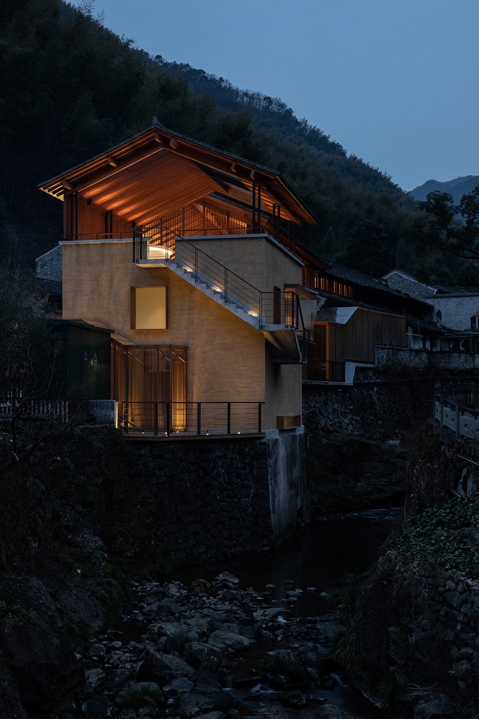 Riverside Restaurant adapted from the power station Qixiakeng Village Fenghua by Shulin Architecture Firm
