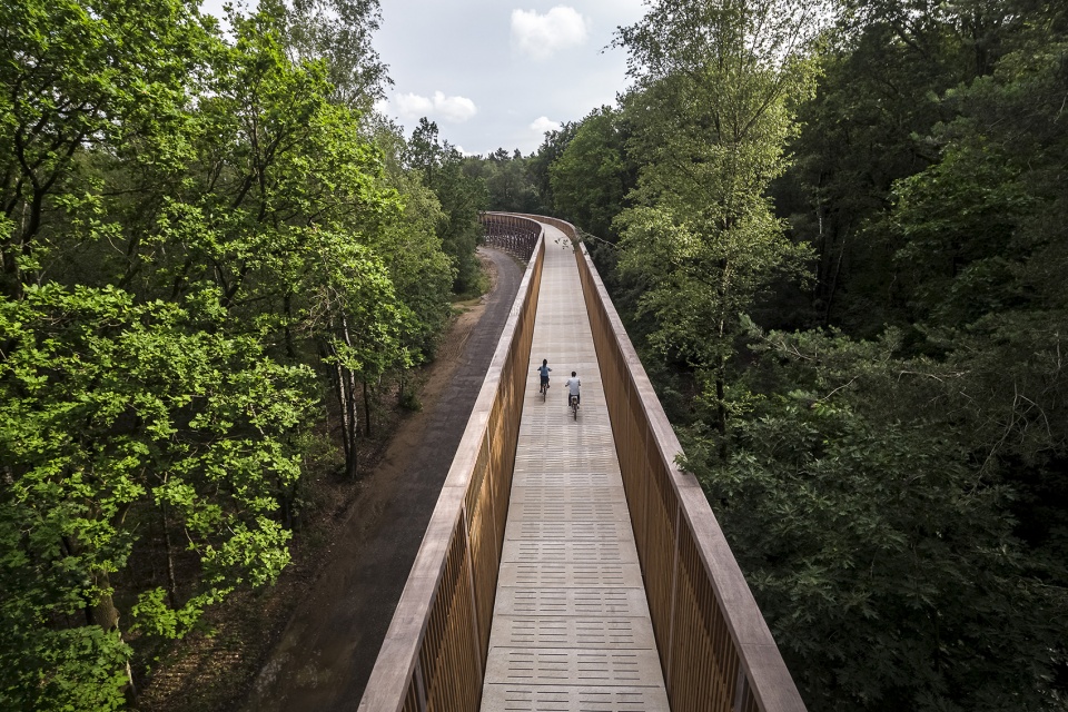 Cycling through the Heathland in the Hoge Kempen National Park by Maat Ontwerpers