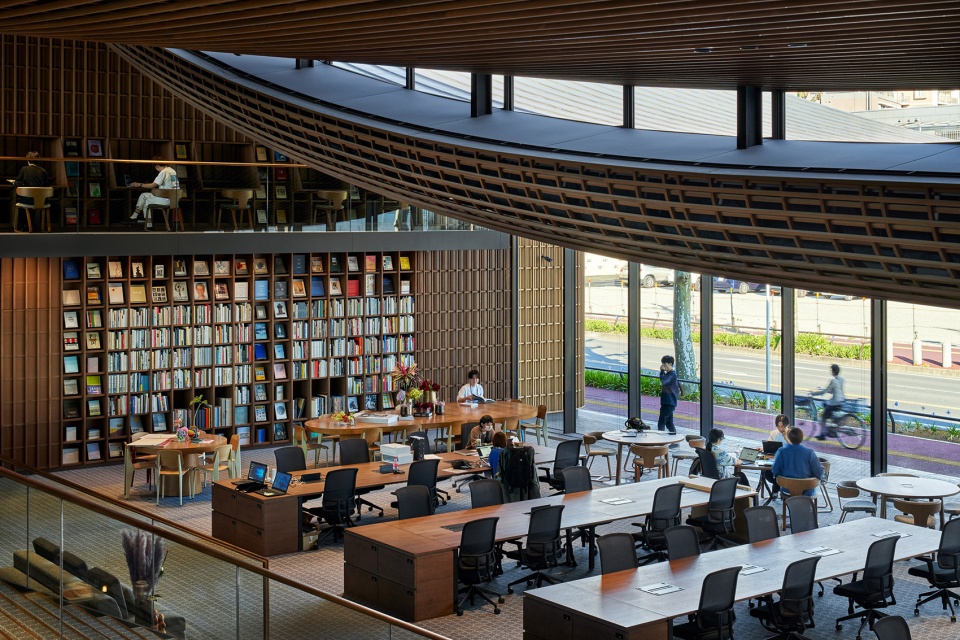 the office inspired by woven fabrics by hiroshi nakamura nap takenaka corporation