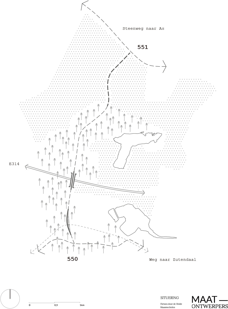 Cycling through the Heathland in the Hoge Kempen National Park by Maat Ontwerpers