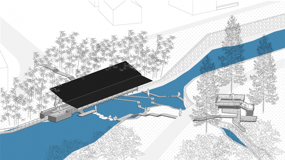upgrading and renovation of public waterfront space in niujiaochong village huoshan county anhui province by fu yingbin