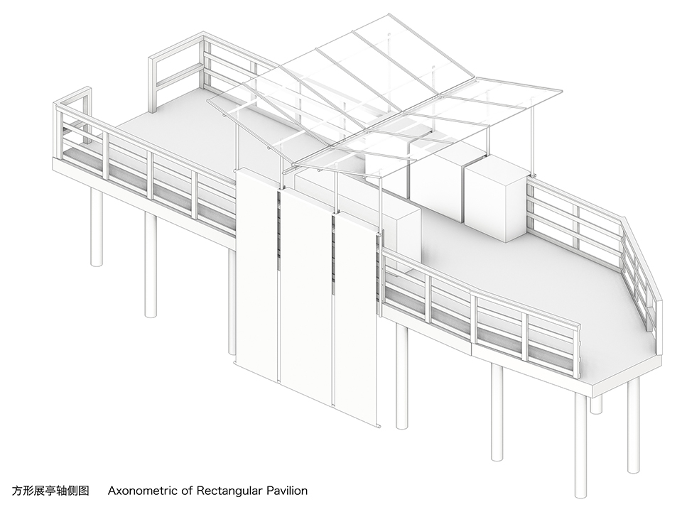 Temporary Pavilions in Aquatic Forest Park, China by Atelier Gegeben