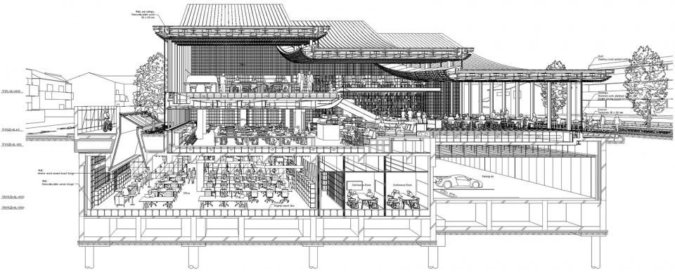 the office inspired by woven fabrics by hiroshi nakamura nap takenaka corporation