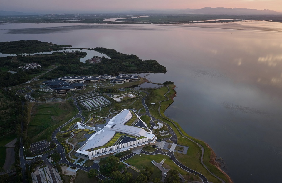 international migratory bird town convention exhibition center by oi architects