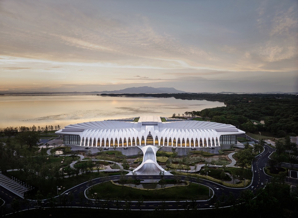 international migratory bird town convention exhibition center by oi architects