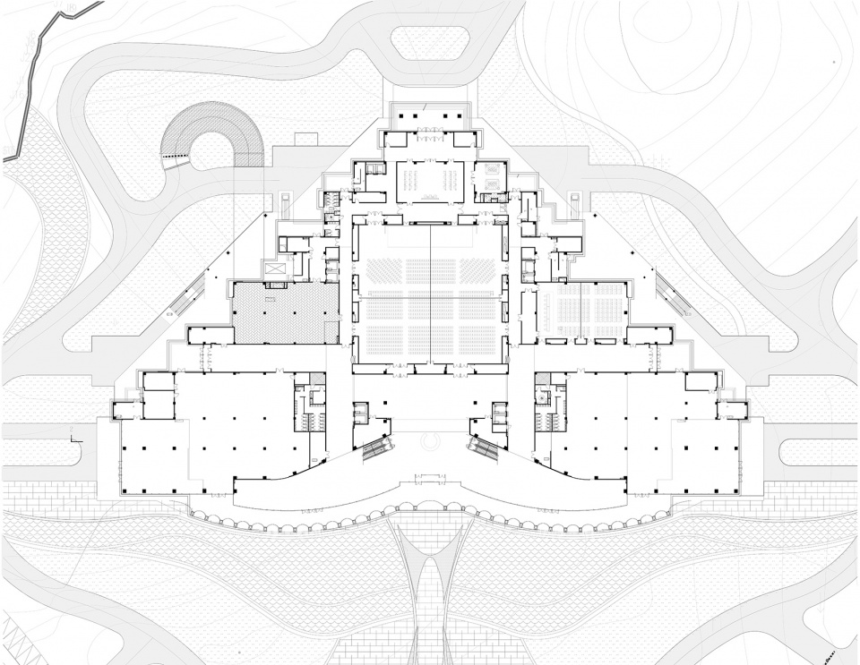 international migratory bird town convention exhibition center by oi architects
