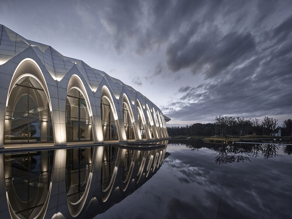 international migratory bird town convention exhibition center by oi architects
