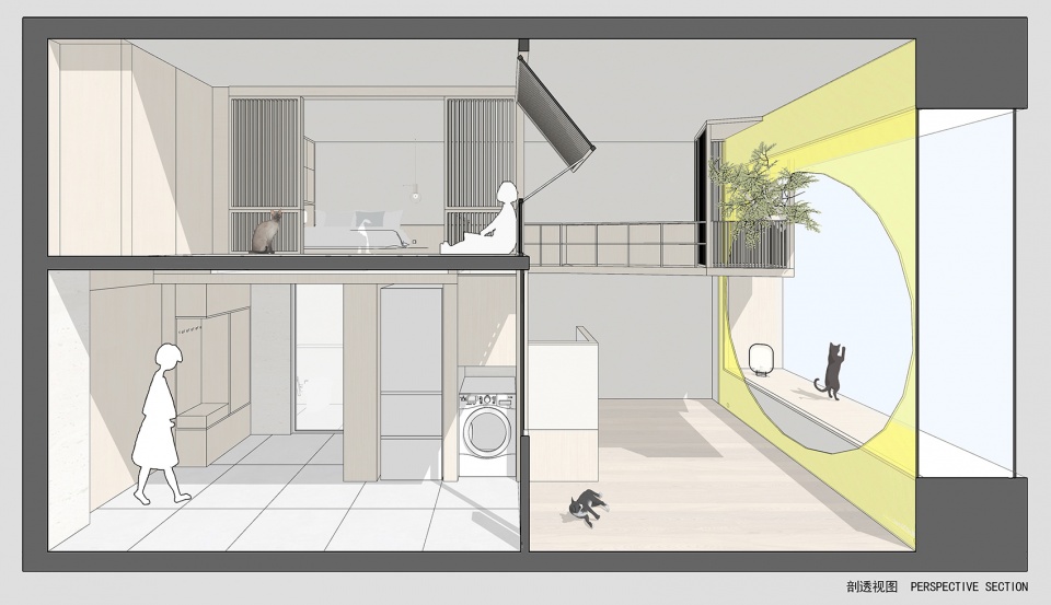 home for a girl and six cats residential unit design by jiejie studio
