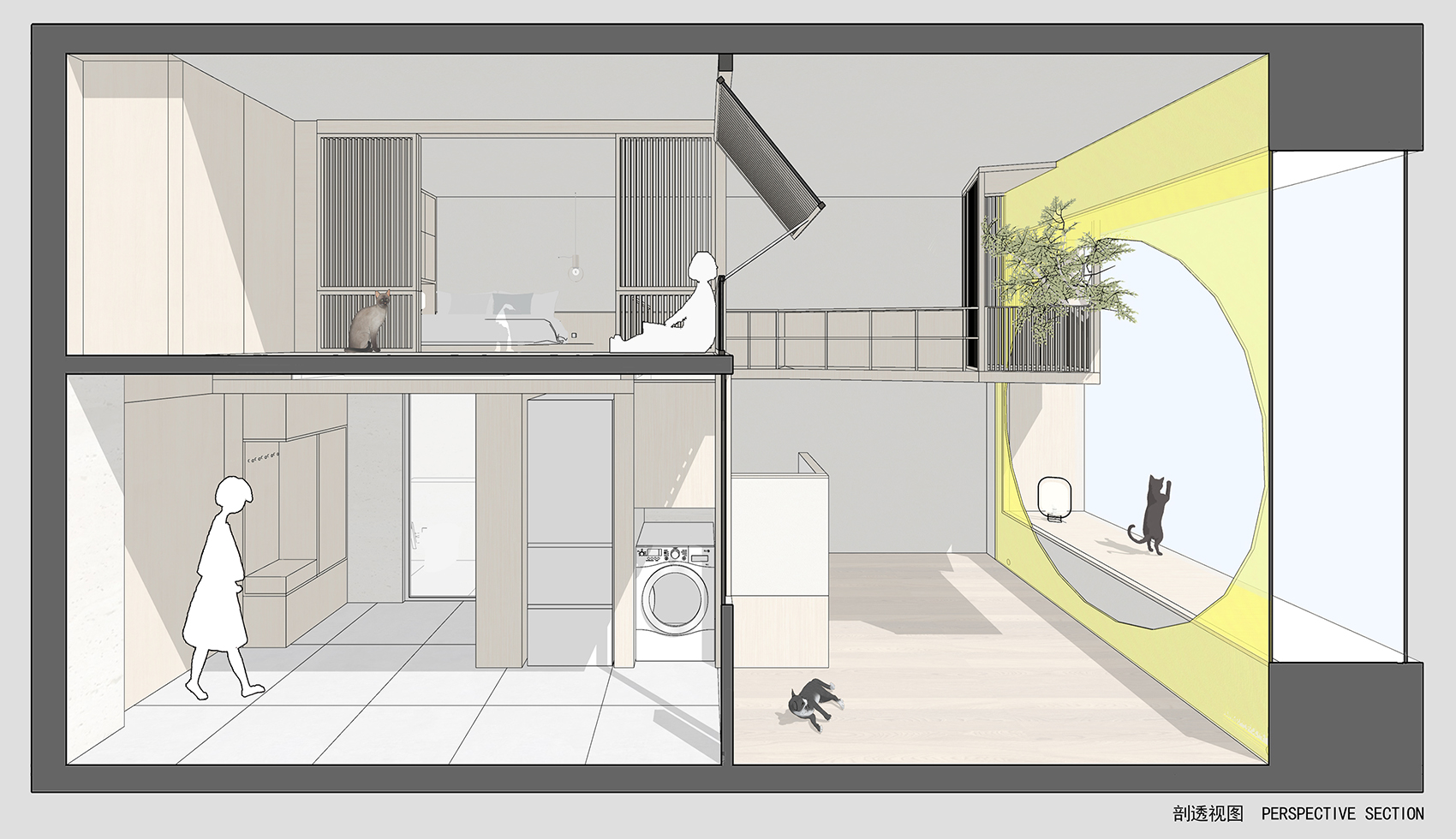 Home for a Girl and Six Cats Residential Unit Design by JIEJIE STUDIO ...