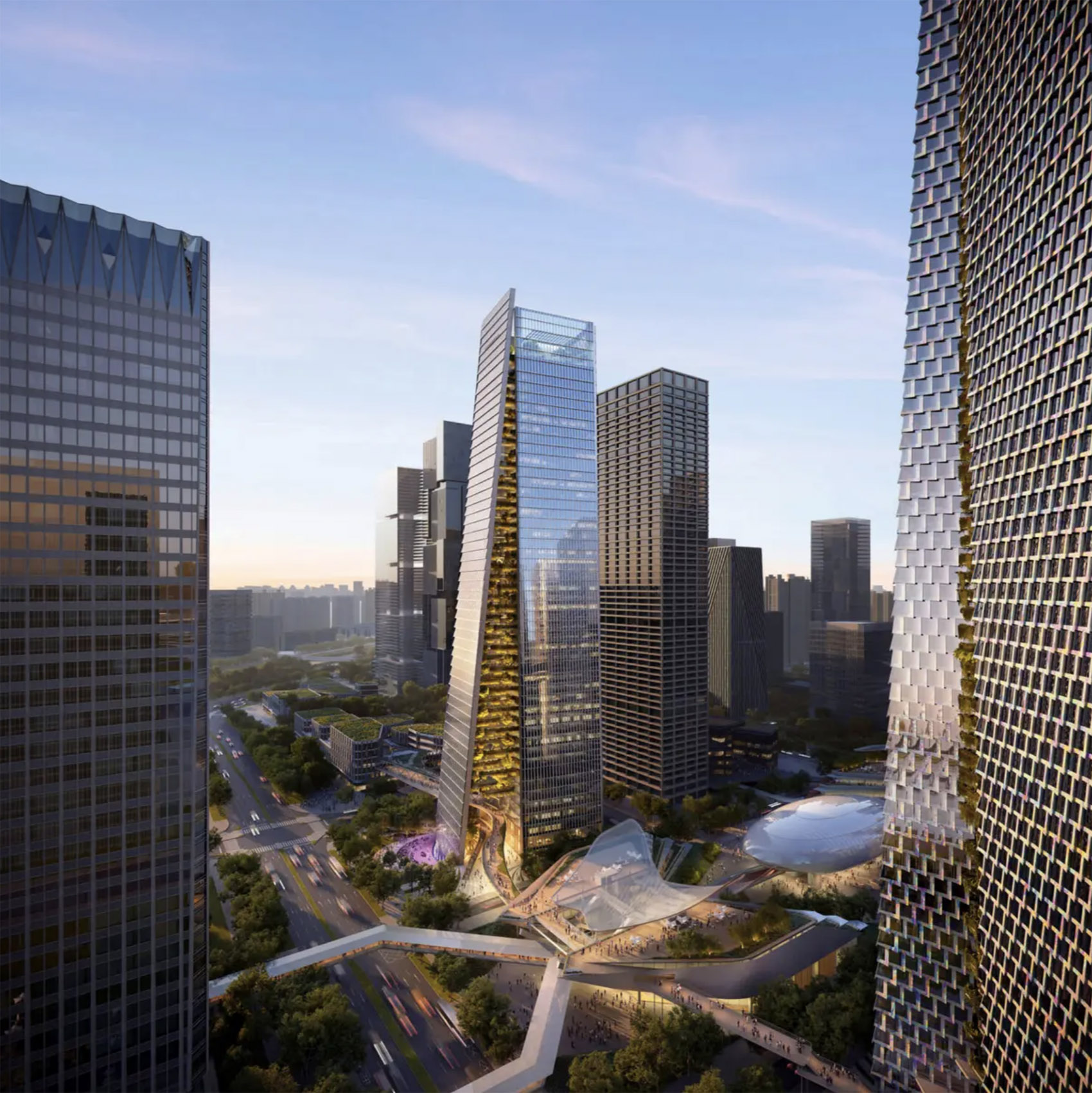 big wins the competition to design qianhai prisma towers in shenzhen