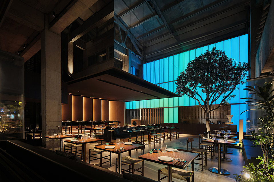 餐吧夜间氛围 Restaurant night atmosphere