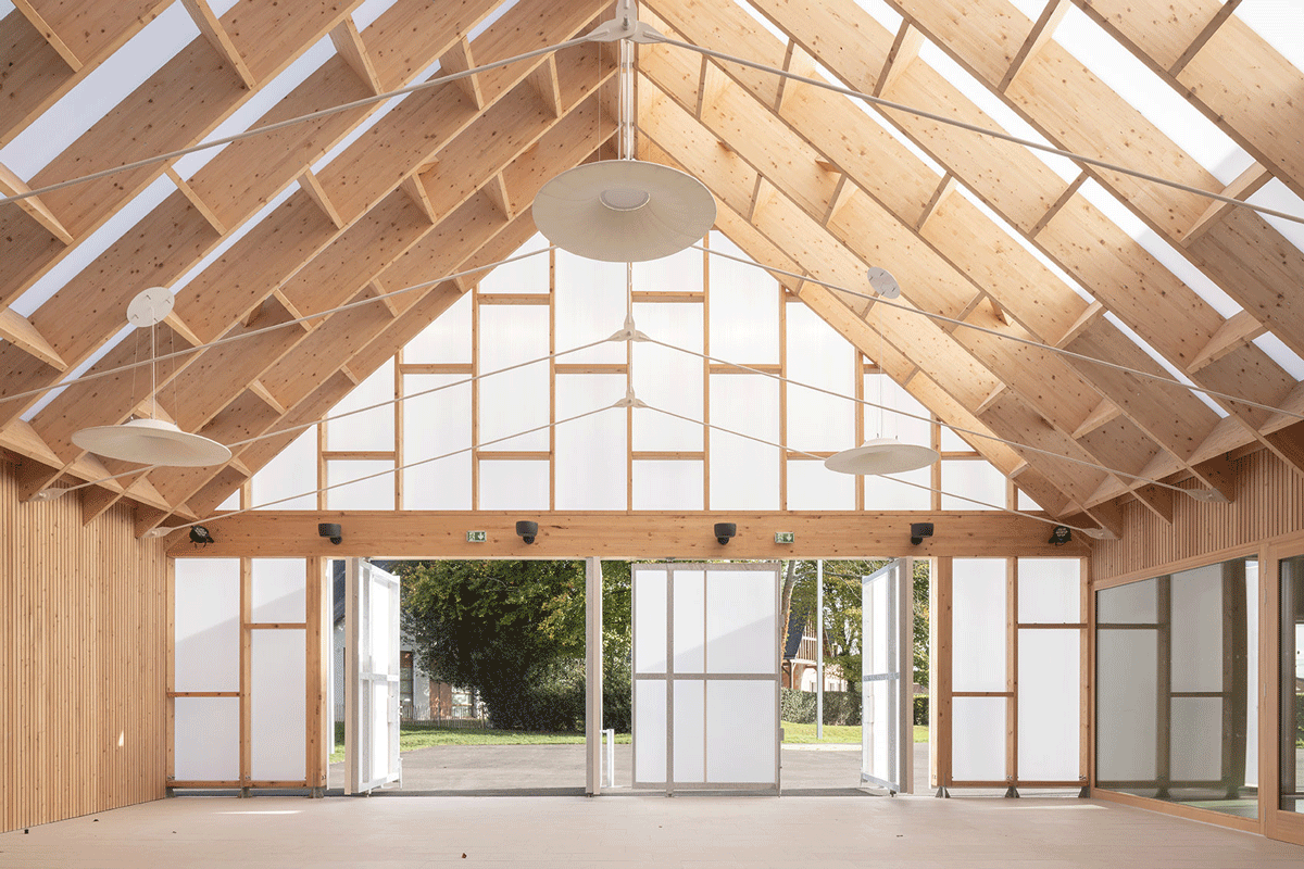 Construction of a three classes kindergarten in Saint Ouen Du Tilleul by ACAU Architectes