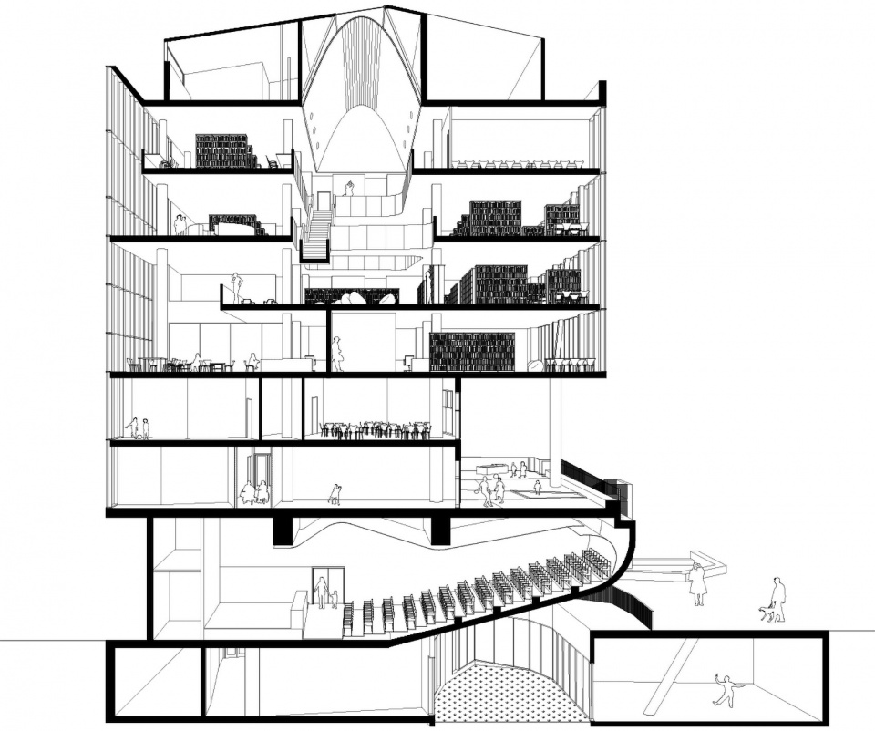 the collage building cultural centre teresa pamies by jorge vidal studio
