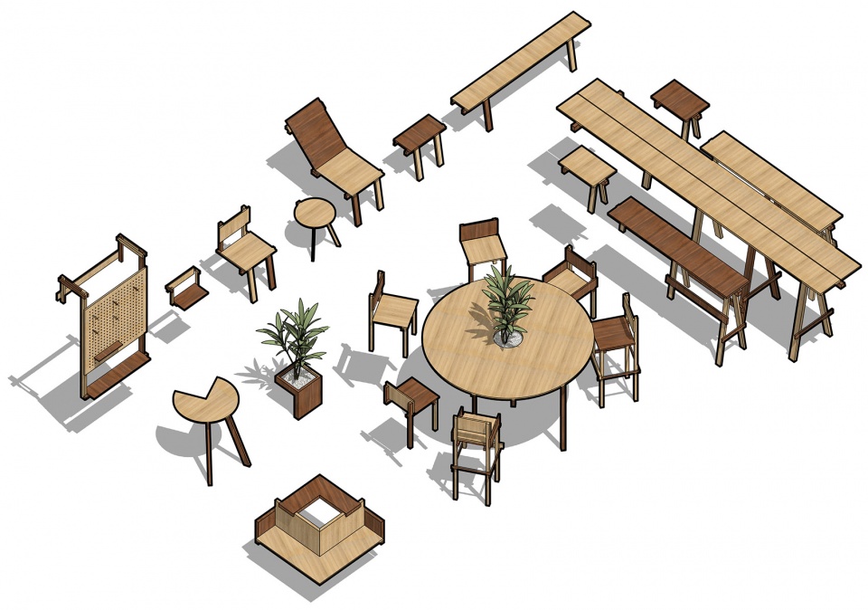 symbiotic urban furniture project by blue architecture studio