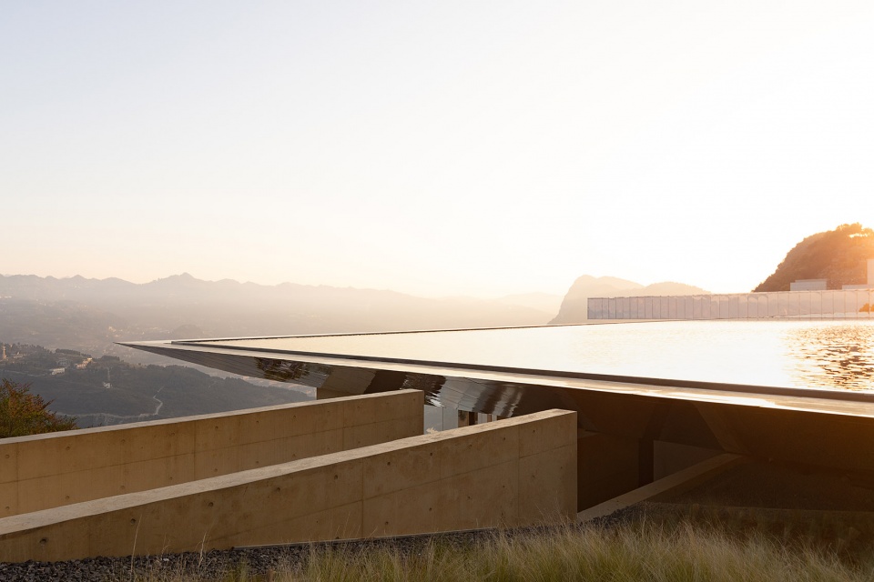 Tianbao mountain Jingtiantai cliff liquor experience centre of Langjiu estate by Zone of Utopia Mathieu Forest Architecte Lin Xiaoguang S...