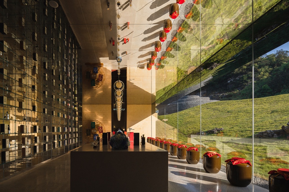 Tianbao mountain Jingtiantai cliff liquor experience centre of Langjiu estate by Zone of Utopia Mathieu Forest Architecte Lin Xiaoguang S...