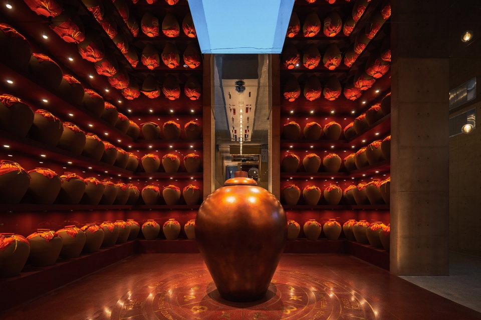 Tianbao mountain Jingtiantai cliff liquor experience centre of Langjiu estate by Zone of Utopia Mathieu Forest Architecte Lin Xiaoguang S...