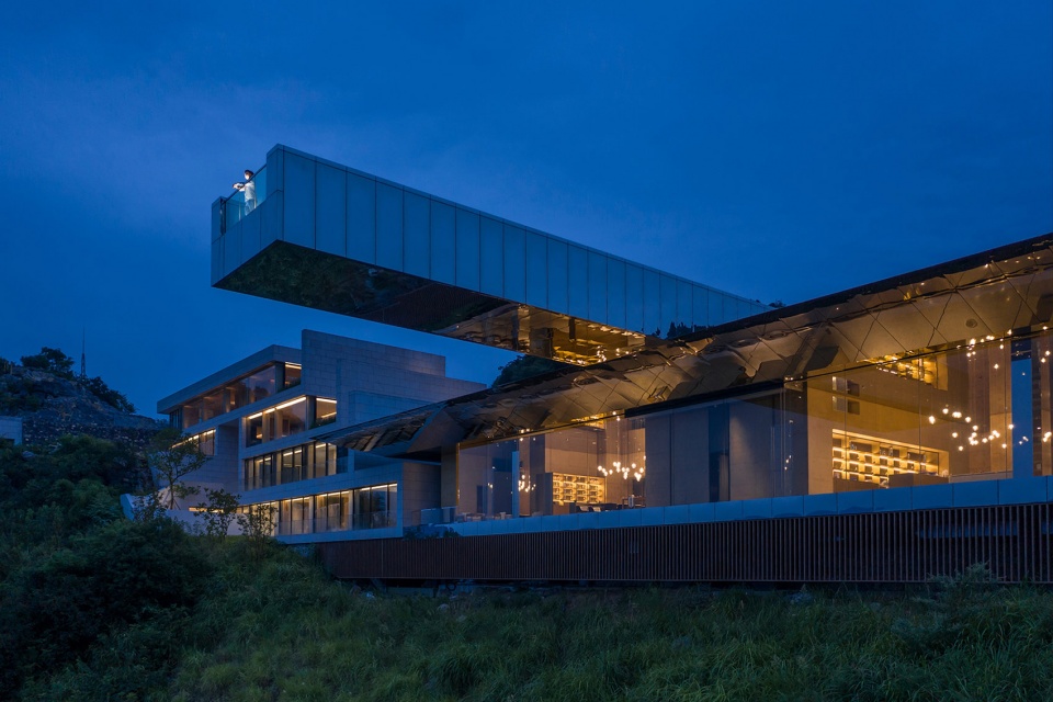 Tianbao mountain Jingtiantai cliff liquor experience centre of Langjiu estate by Zone of Utopia Mathieu Forest Architecte Lin Xiaoguang S...