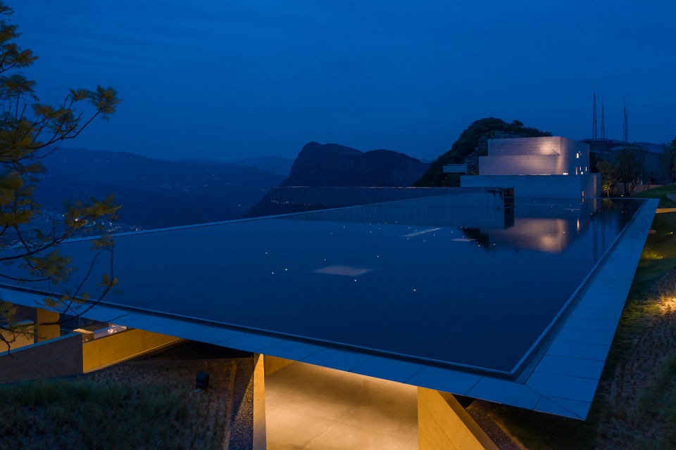 Tianbao mountain Jingtiantai cliff liquor experience centre of Langjiu estate by Zone of Utopia Mathieu Forest Architecte Lin Xiaoguang S...