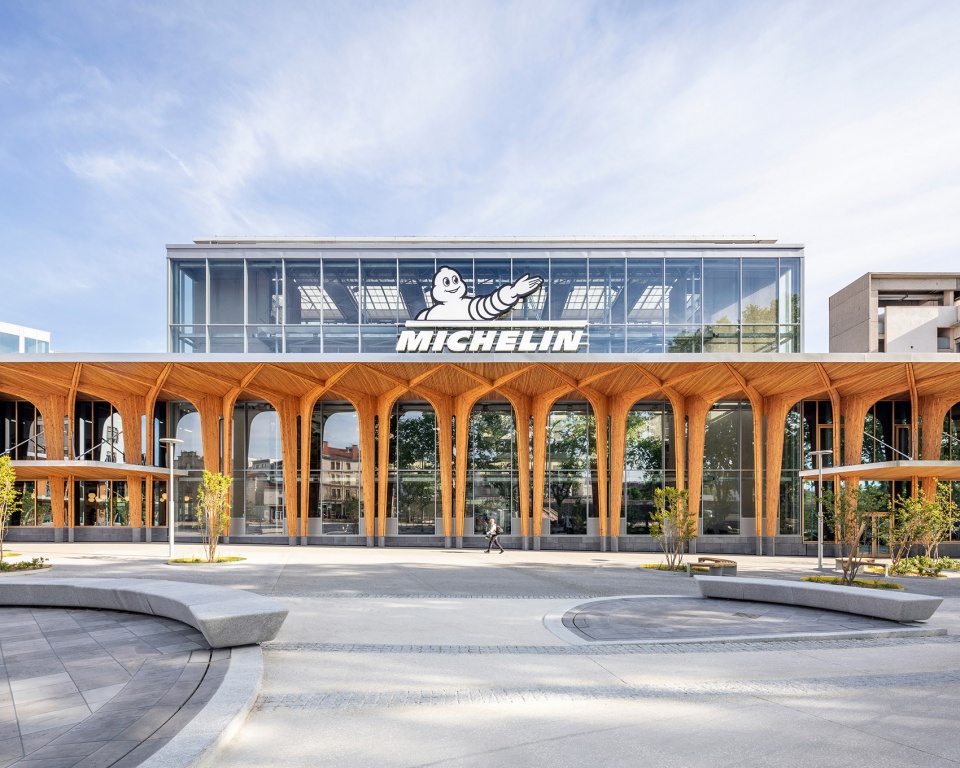 The Canopy Michelin Headquarter s Renovated Reception Area by Encore Heureux Architectes Construire and Base