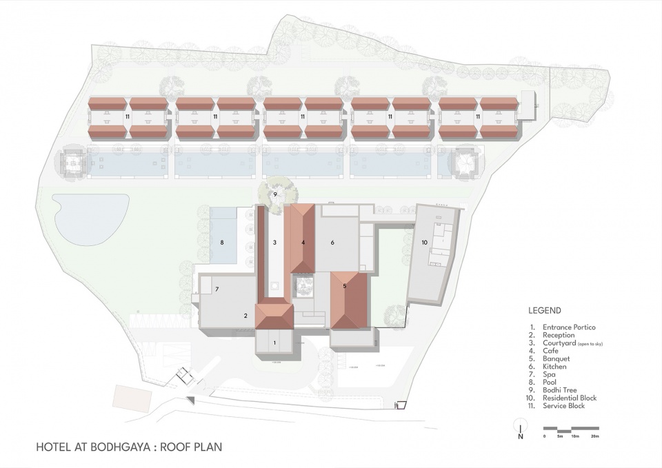 hotel in bodh gaya by sjk architects