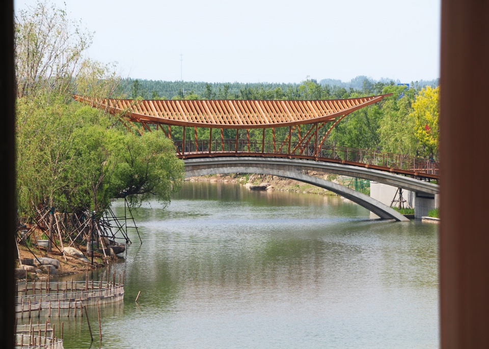 Floating Leaf Footbridge China by HAI Architects