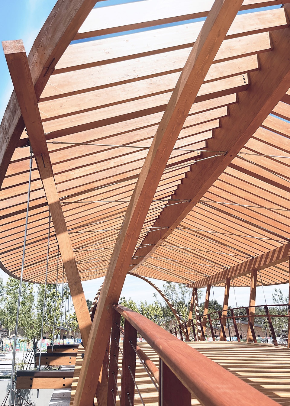 Floating Leaf Footbridge China by HAI Architects