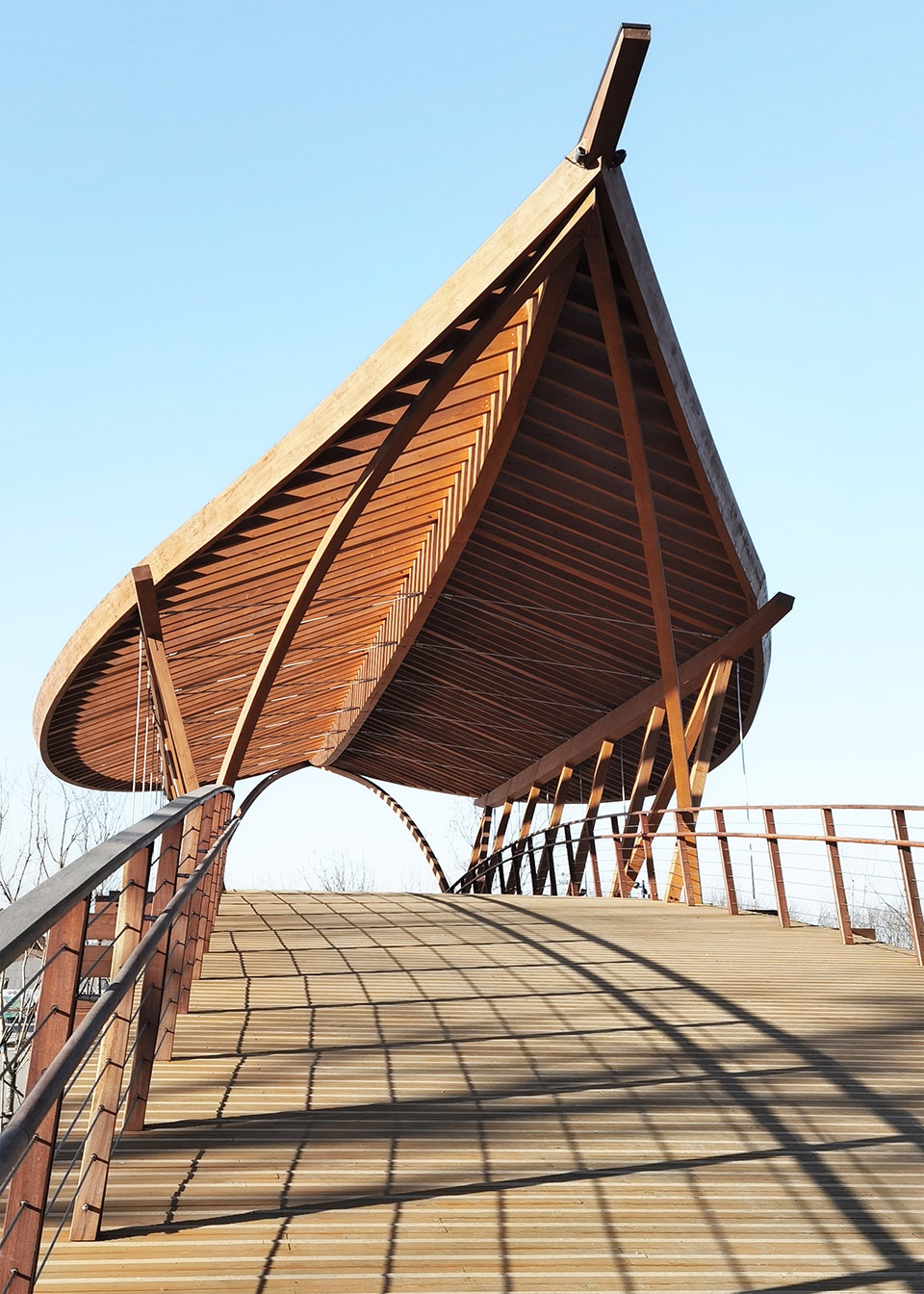 Floating Leaf Footbridge China by HAI Architects