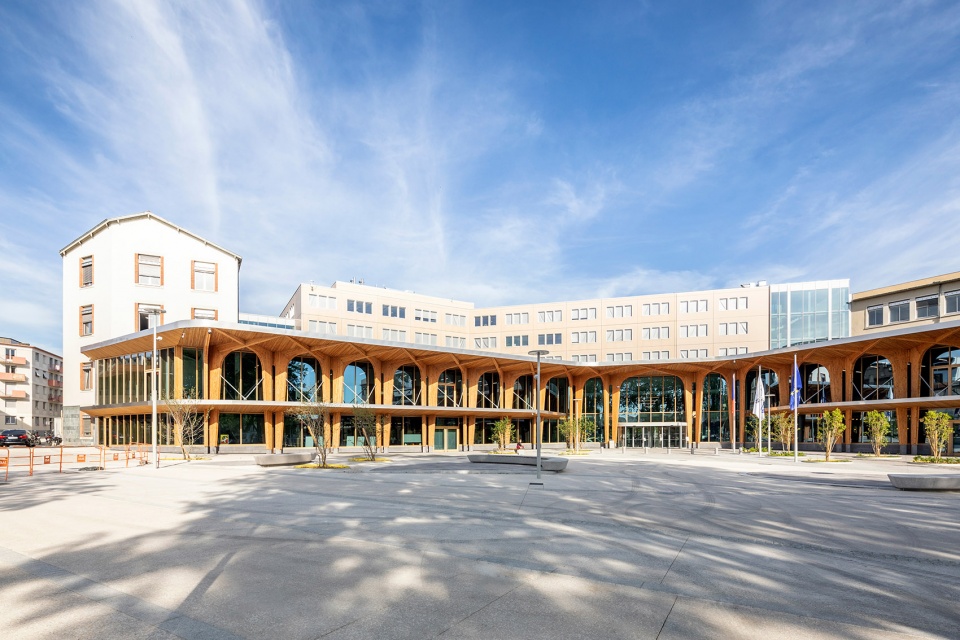 The Canopy Michelin Headquarter s Renovated Reception Area by Encore Heureux Architectes Construire and Base