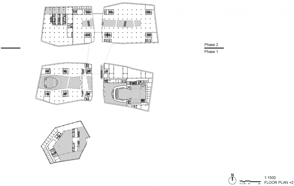 shandong provincial cultural and art center the three buildings by architecturestudio