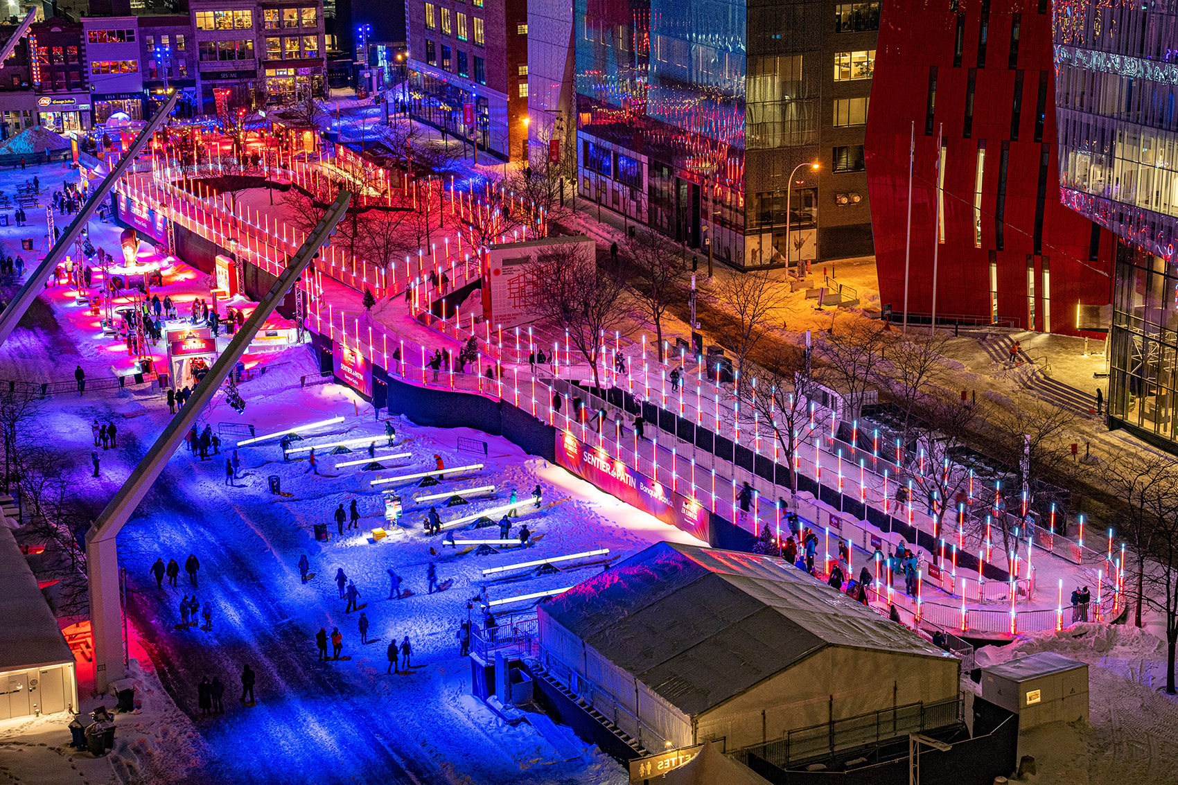 The Montréal en Lumière Festival Opens a 1000FootLong Aerial Skating