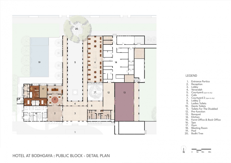 hotel in bodh gaya by sjk architects