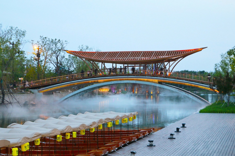 Floating Leaf Footbridge China by HAI Architects