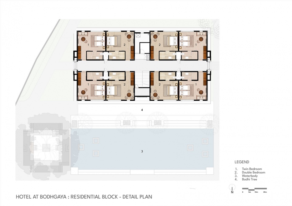 hotel in bodh gaya by sjk architects