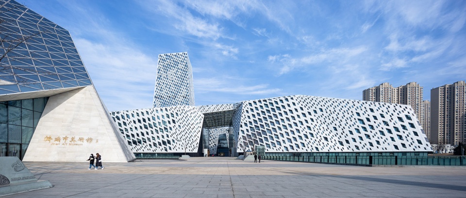 shandong provincial cultural and art center the three buildings by architecturestudio