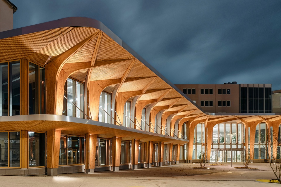 The Canopy Michelin Headquarter s Renovated Reception Area by Encore Heureux Architectes Construire and Base