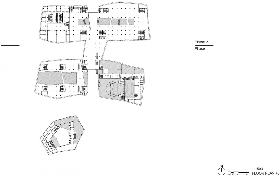 shandong provincial cultural and art center the three buildings by architecturestudio