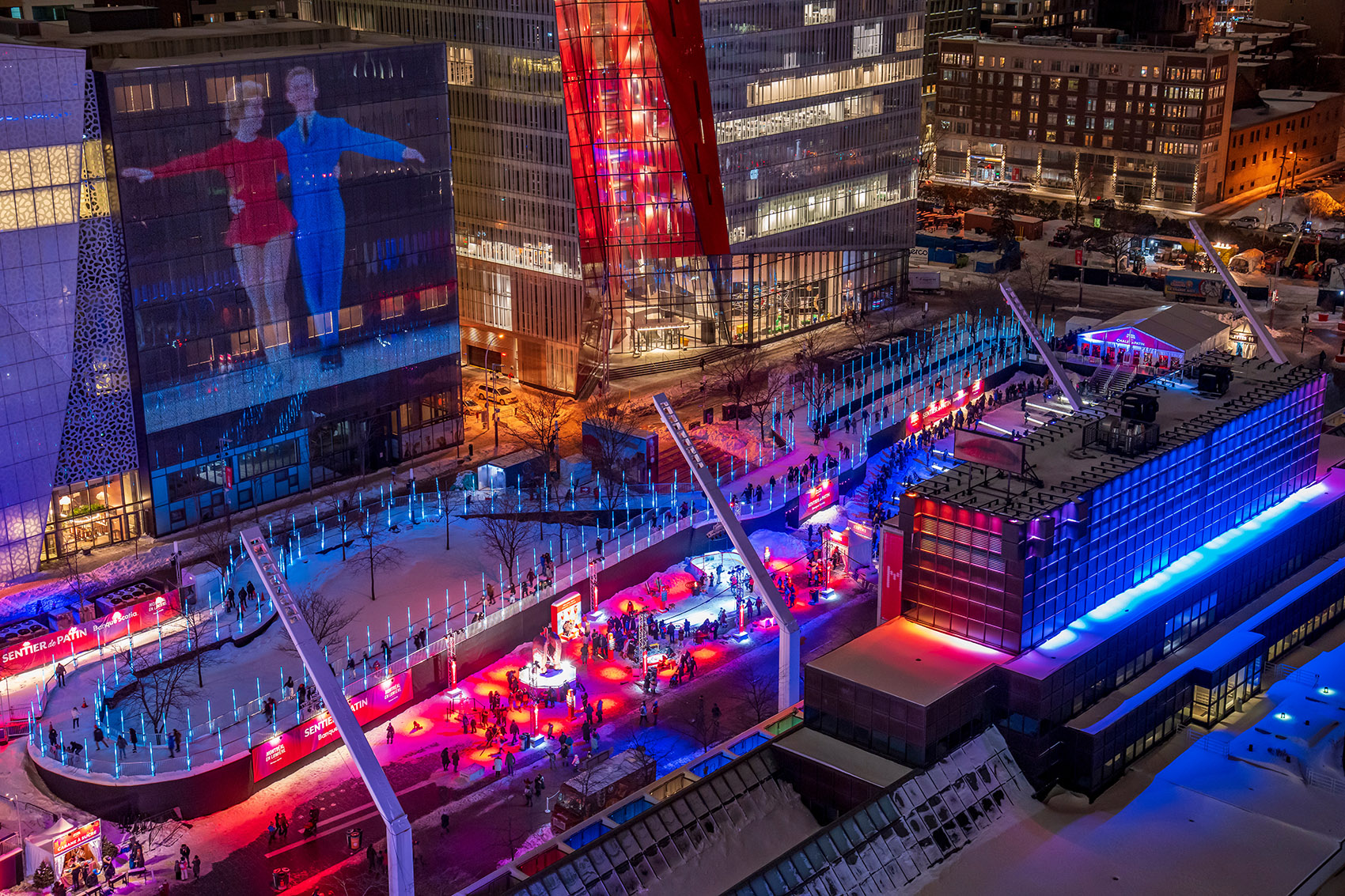 The Montréal en Lumière Festival Opens a 1000FootLong Aerial Skating