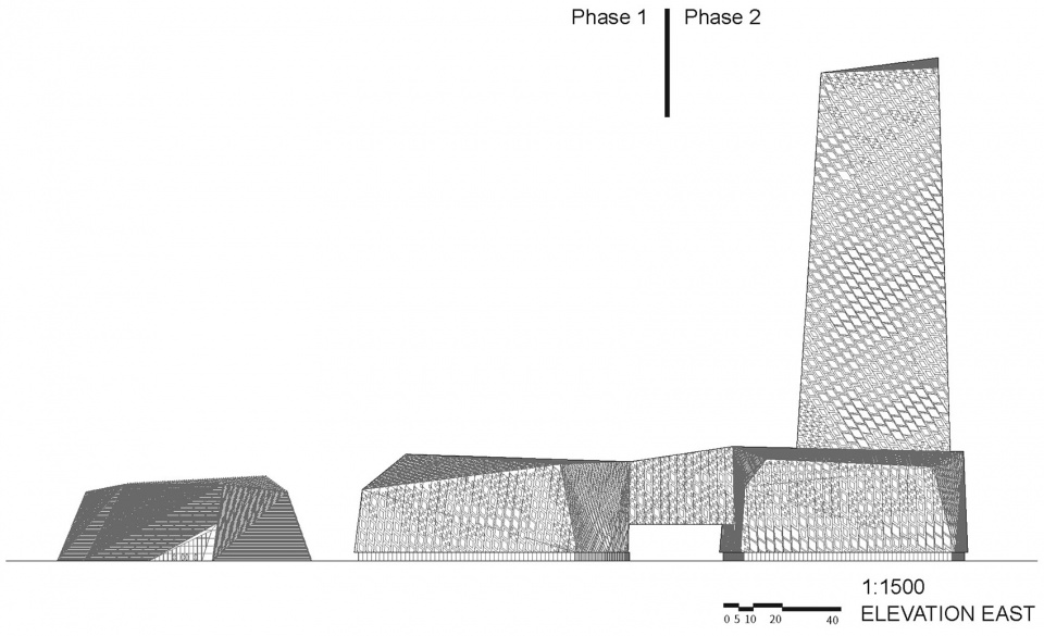 shandong provincial cultural and art center the three buildings by architecturestudio
