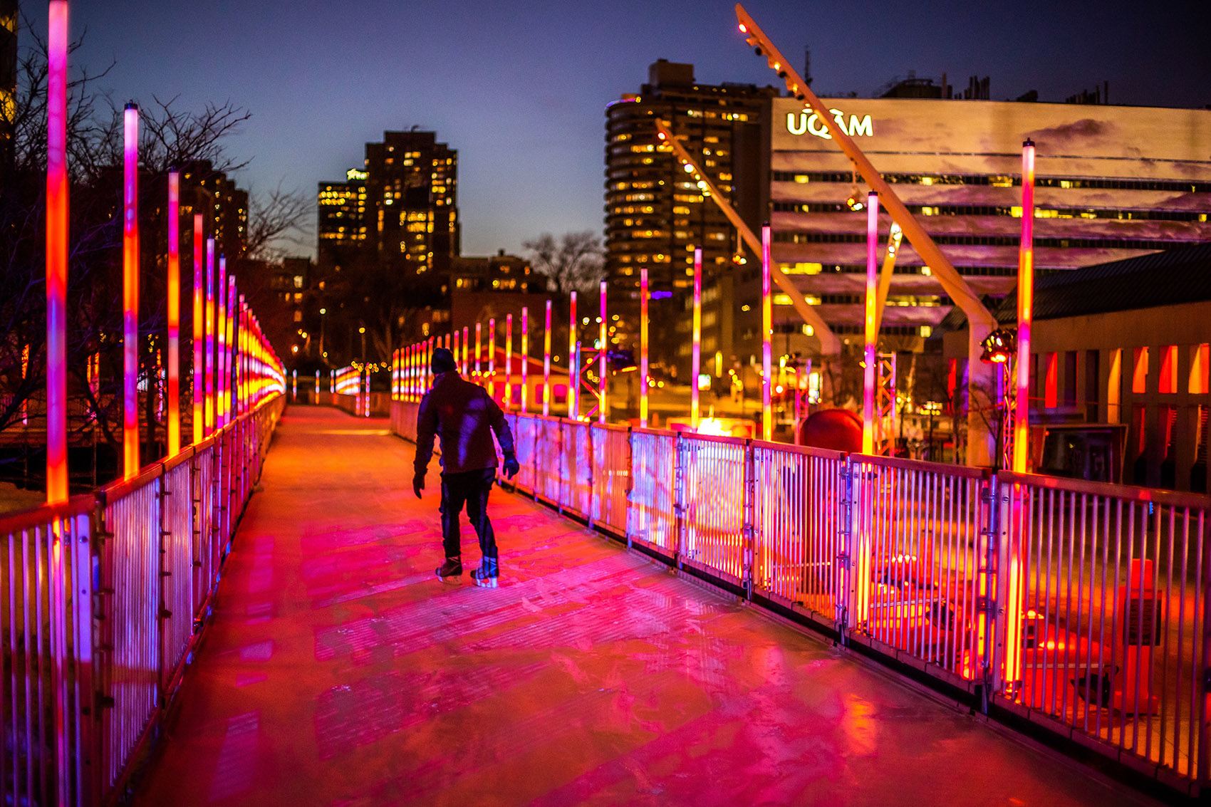The Montréal en Lumière Festival Opens a 1000FootLong Aerial Skating