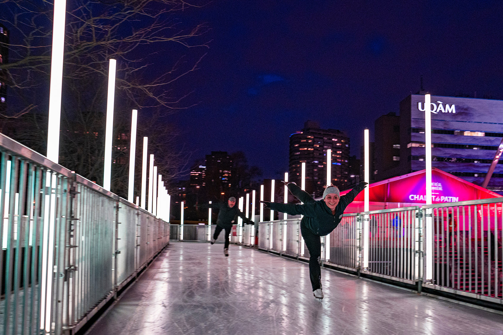 The Montréal en Lumière Festival Opens a 1000FootLong Aerial Skating