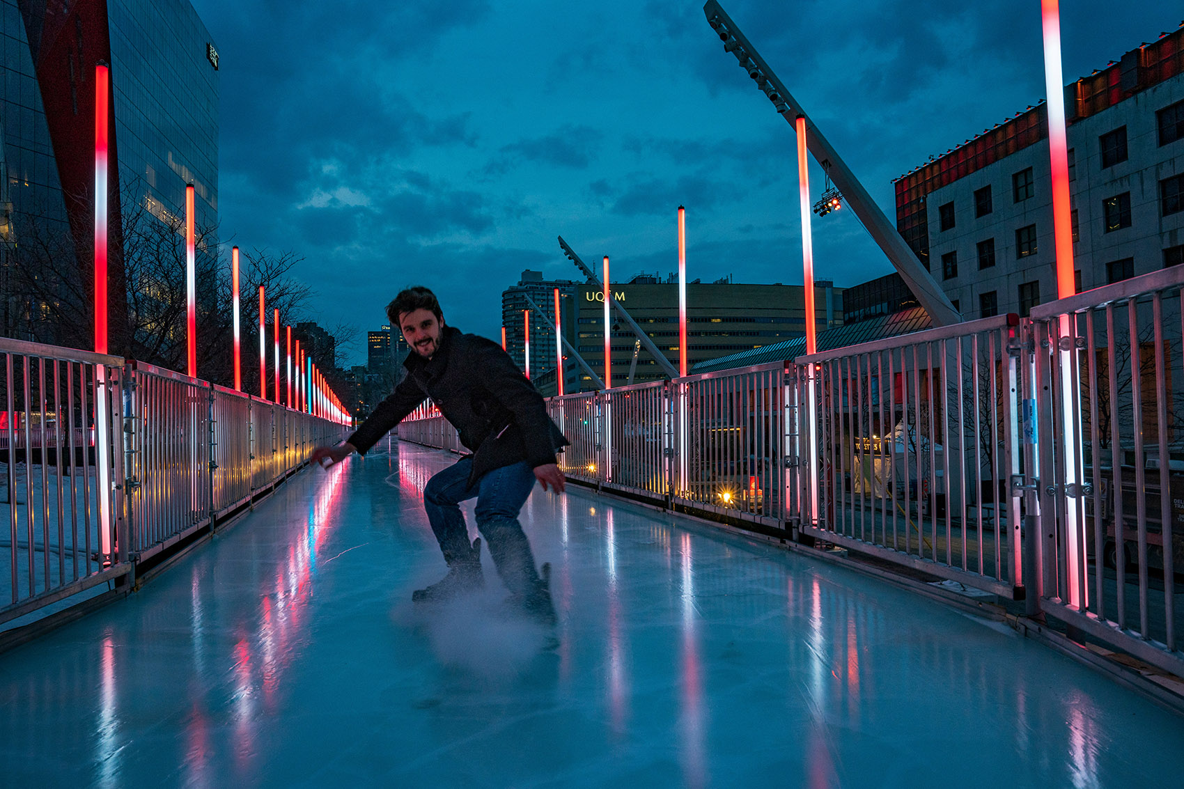 The Montréal en Lumière Festival Opens a 1000FootLong Aerial Skating