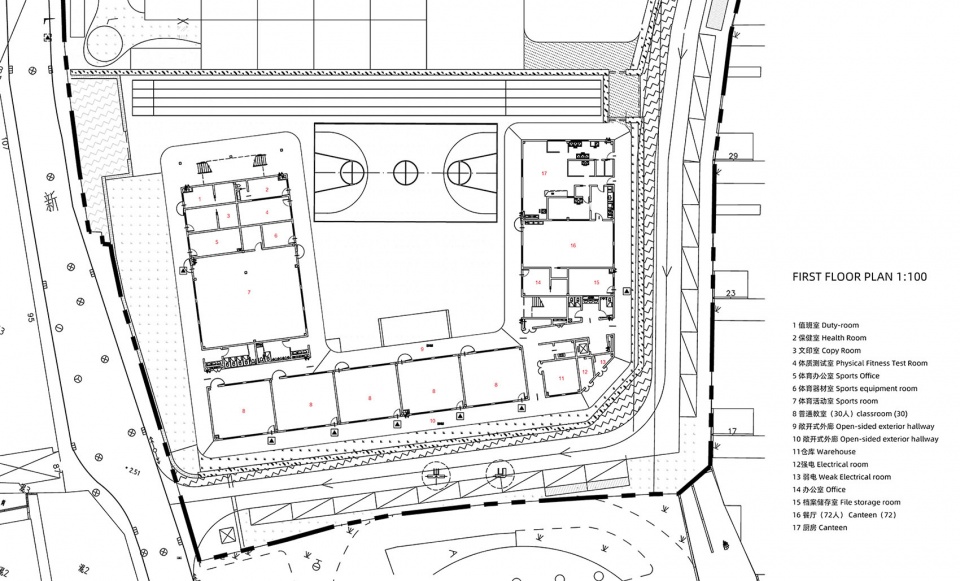 小学一层平面图 primary school first floor plan